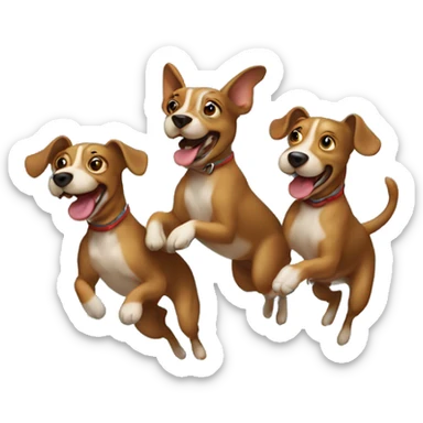 a three-headed dog jumping through a hoop sticker