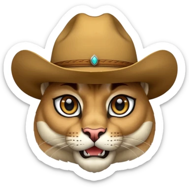 puma with cowboy hat sticker