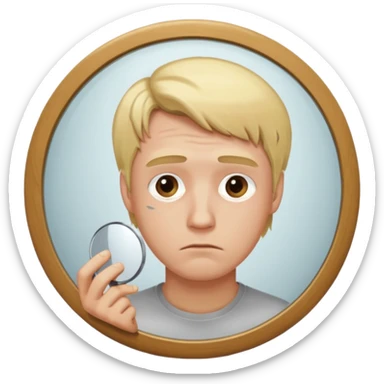 mirror selfie sad men blond hairs sticker