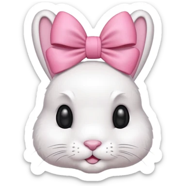 Bunny with a pin bow on the side of her head sticker