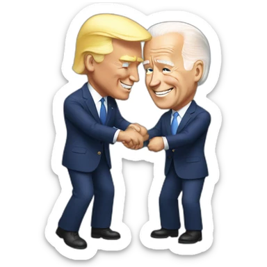 Biden shaking Trump sticker