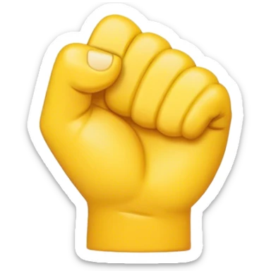 Create me a fist emoji with the thumb in between the index finger and the middle finger sticker