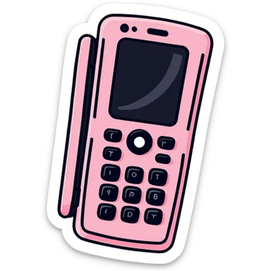 pink gothic flip phone sticker