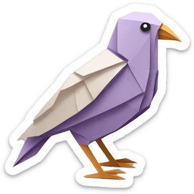 bird paper origami sticker
