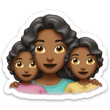  madre con tres hijas  sticker