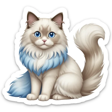 Ragdoll cat sitting full body sticker