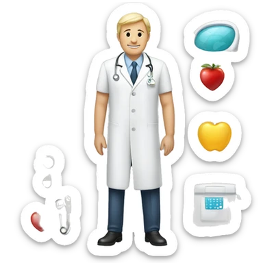 A rich healthy person with healthcare facilites sticker