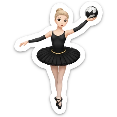 full body balet with black tutu holding ball sticker