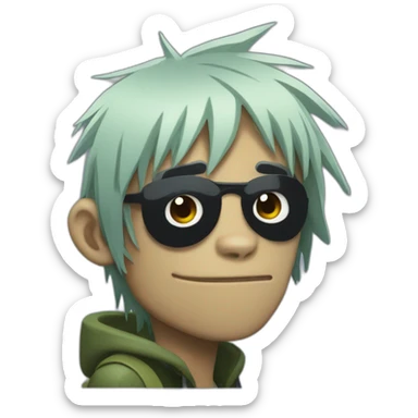 gorillaz 2D sticker