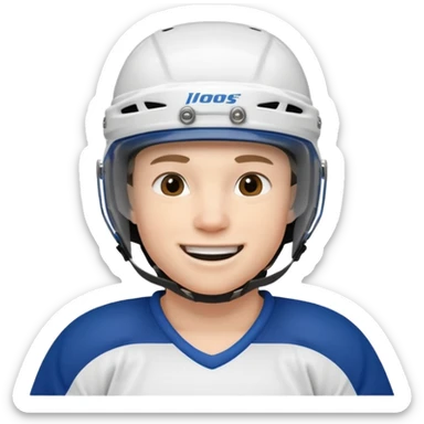 smile young ice hockey player sticker