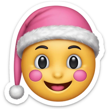 Cute christmas emoji pink and preppy sticker