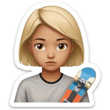 skateboarder girl mugshot sticker