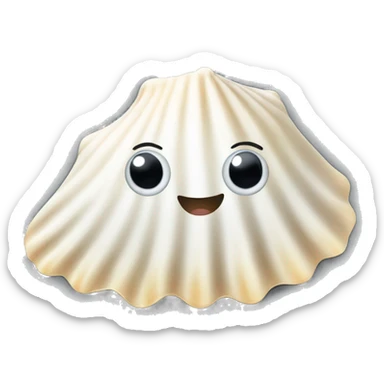 A cute white seashell with some black dots sticker