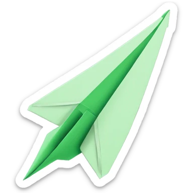 green paper plane sticker