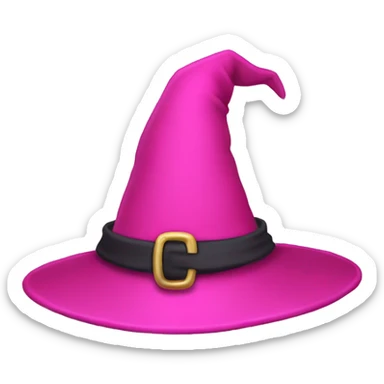 Pink witch hat sticker