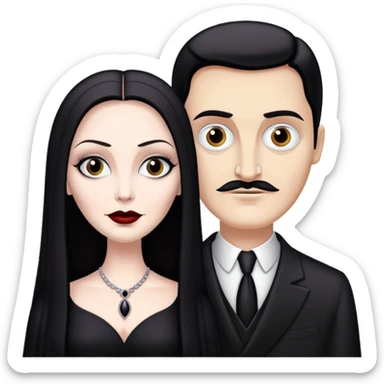 Gomez and morticia Addams  sticker