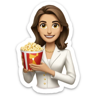 Queen Rania eats popcorn sticker