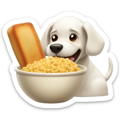 dog that eat a food in the bowl recipe of food like chicken recipe  sticker