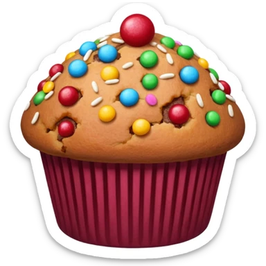 burgundy muffin candy on top sticker