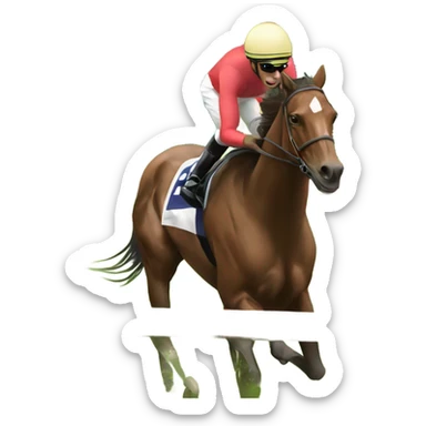 Horse racing in New Jersey eating grass sticker