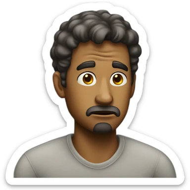 confused men frustrated thinking pose sticker