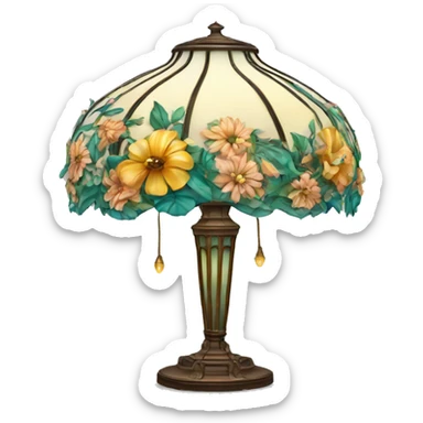 Tiffany lamp with flowers sticker