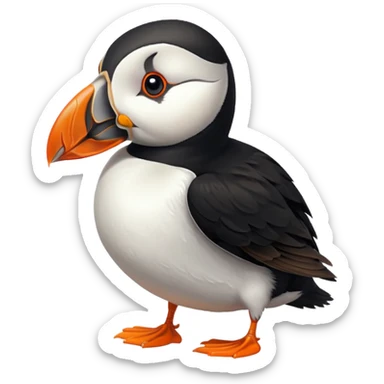 puffin bird and leg sticker