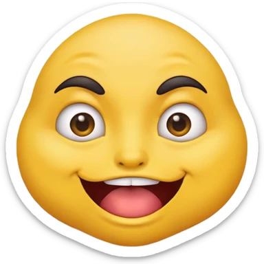 Normal emoji head biting the lower lip with eyes squinted and eyebrows raised sticker