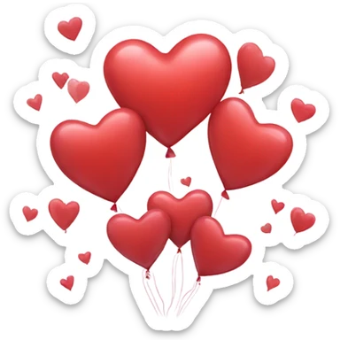 Heart balloons sticker