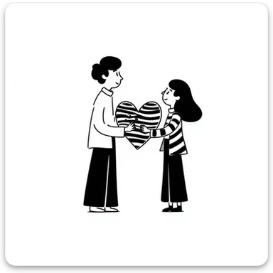 Heart between 2 people sticker