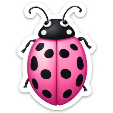 Pink ladybug with a bow sticker
