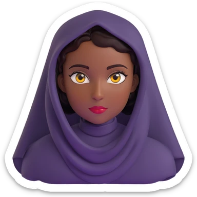 femme noire voilée, yeux brillants, pose confiante sticker