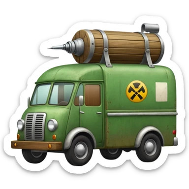 SuperBugman’s exterminator antique moving van  sticker