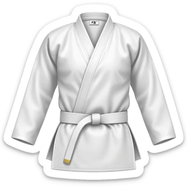 Plain white martial arts uniform, folded neatly sticker