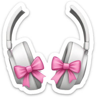 white headphones with pink bows sticker