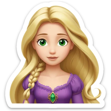 tangled disney rapunzel fair skin green eyes blonde hair  sticker