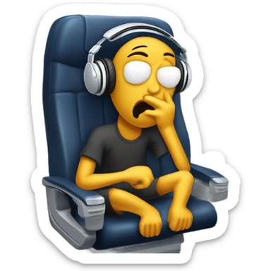 Funny Edward munch the scream on An airplane sticker