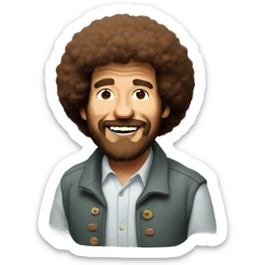 Bob ross painting sticker