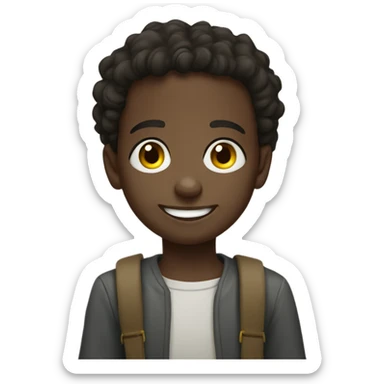 Ethiopian boy with kink smile sticker