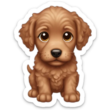 pudle puppy red sticker