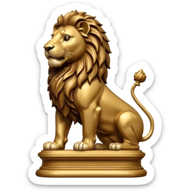 leone con sopra una colonna (scultura) sticker