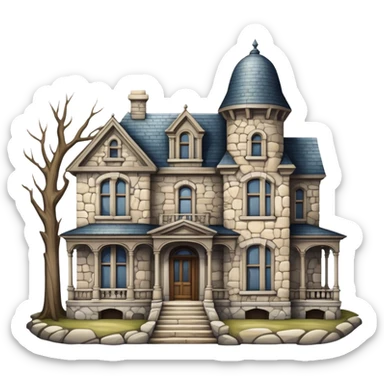 old big house building sticker