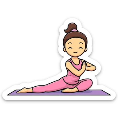 Girl doing yoga  sticker