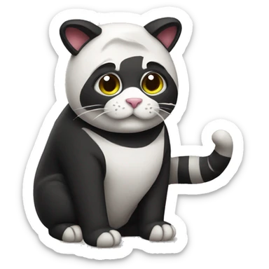 Cat wearing a panda costume  sticker