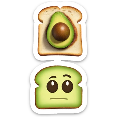 Avocado burnt toast sticker