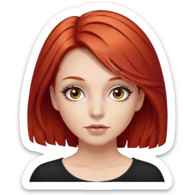 Girl with red hair and short mega volume lash extensions sticker