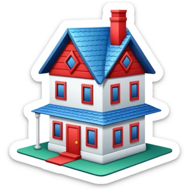 House made out of a playing cards sticker