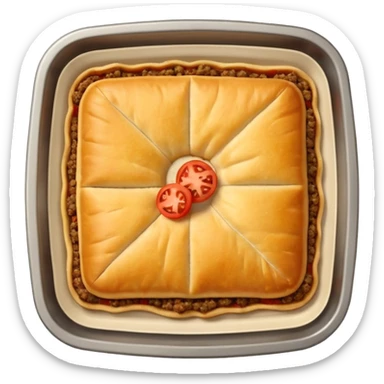 open square meat esfirra with ground meat and tomato filling sticker