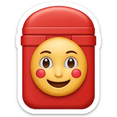 French frize emoji NO FACE red case front  sticker