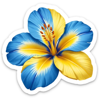 aestetic hawaian flower blue and yellow sticker